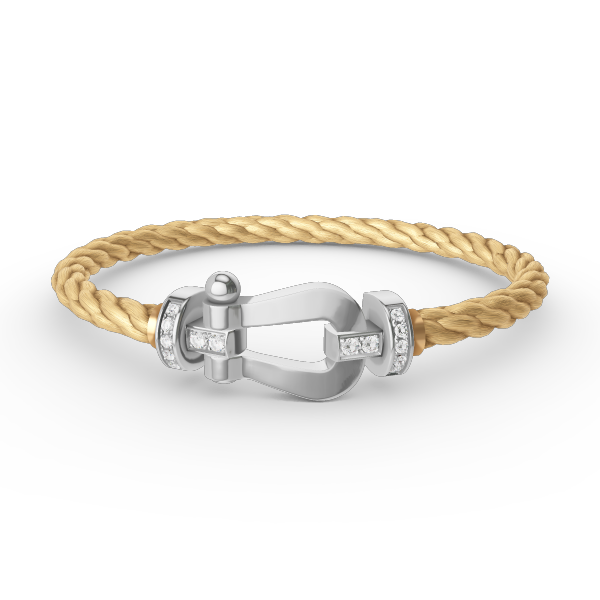[Vicky]FORCE LARGE HORSESHOE HALF DIAMOND BRACELET SILVER
