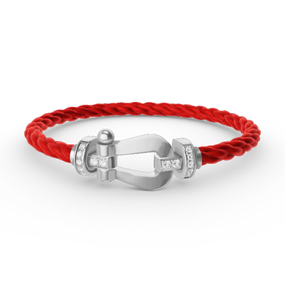 [Vicky]FORCE LARGE HORSESHOE HALF DIAMOND BRACELET SILVER