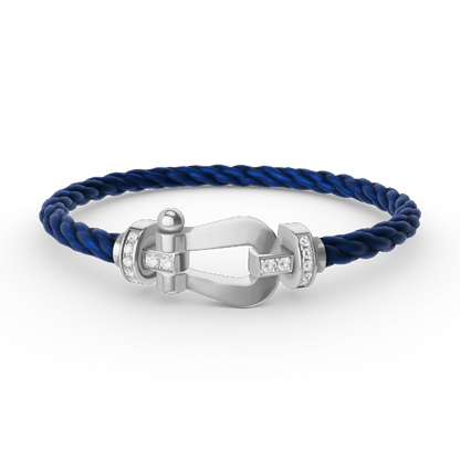 [Vicky]FORCE LARGE HORSESHOE HALF DIAMOND BRACELET SILVER