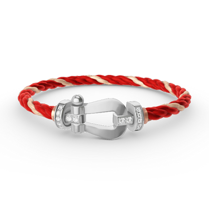 [Vicky]FORCE LARGE HORSESHOE HALF DIAMOND BRACELET SILVER