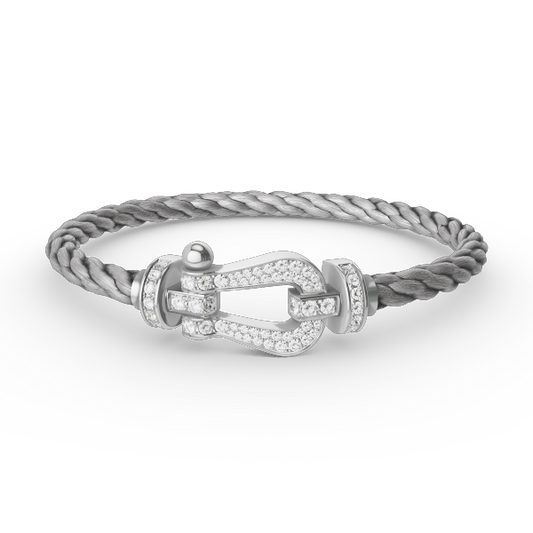 [Vicky]FORCE LARGE HORSESHOE FULL DIAMOND BRACELET SILVER