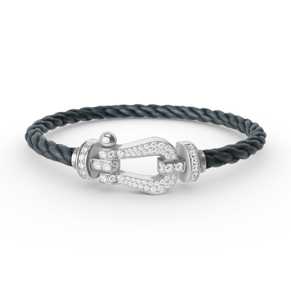 [Vicky]FORCE LARGE HORSESHOE FULL DIAMOND BRACELET SILVER