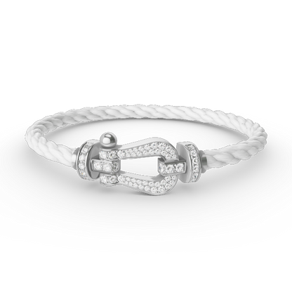 [Vicky]FORCE LARGE HORSESHOE FULL DIAMOND BRACELET SILVER