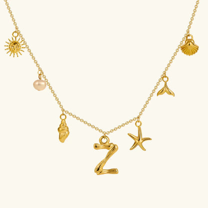 [Royal Vicky]Avaria Ocean Initial Necklace